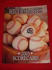 2003 Camden Riversharks Ind Lg Baseball Scorecard