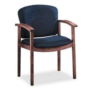   Series Wood Guest Chair, Mahogany/Solid Blue Fabric: Office Products