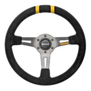 MOMO Steering Wheel   Drifting   Black Suede   Deep Dish   330mm (12 