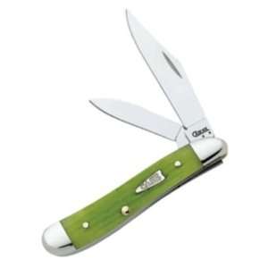  Case Knives 9108 Peanut Pocket Knife with Key Lime Jigged 