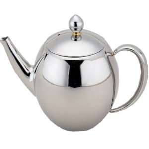 Polished Stainless Steel 2 Cup Teapot:  Kitchen & Dining