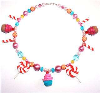 CUPCAKE LOLLIPOP SWEETS CANDY KATY NECKLACE COSTUME 20  