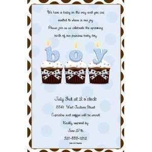  Cupcakes Boy Party Invitations