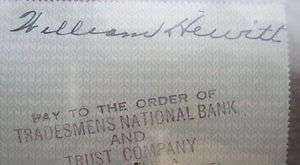 Bill Hewitt signed Eagles payroll check D. 1947 FB HOF VERY RARE 