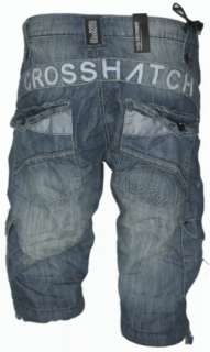 CROSSHATCH Nxt Gen New Denim Cargo Long Shorts3/4 Jeans  