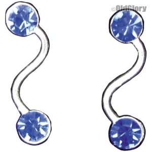  Stud Earrings   Blue Gem Squiggles Jewelry