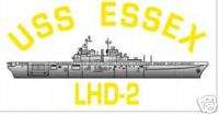 NAVY USS ESSEX LHD 2 MILITARY WAR SHIP WINDOW DECAL  