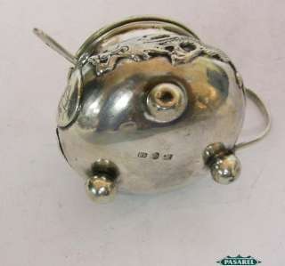 Fine Chinese Export Silver Mustard Pot & Spoon China Ca 1900  