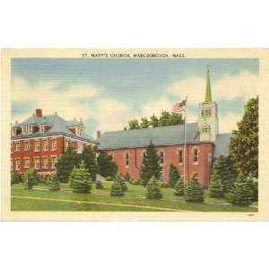   Postcard St. Marys Church Marlborough Massachusetts 