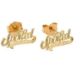  14K Gold Spoiled Earrings Brat Girl Princess Jewelry 