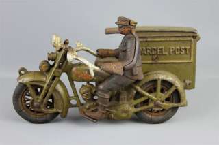Antique Hubley Cast Iron Harley Davidson Parcel Post  