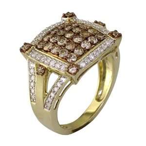  1 CT Champagne Diamond Ring in 10K Yellow Gold 