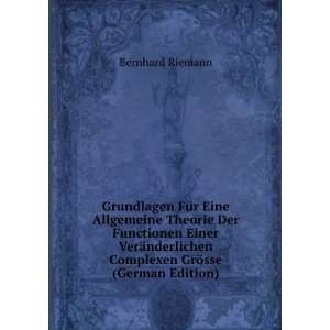   GrÃ¶sse (German Edition) (9785877730984) Bernhard Riemann Books