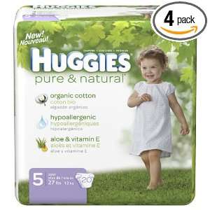  Huggies Pure & Natural Diapers, Size 5, 20 Count (Pack of 