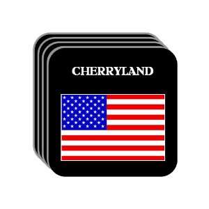 US Flag   Cherryland, California (CA) Set of 4 Mini Mousepad Coasters