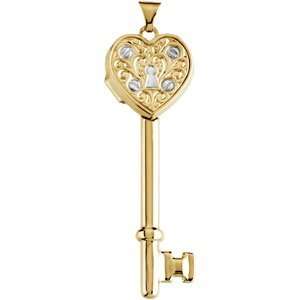 And Rhodium Plated 14Ky And Rhodium Plated Key Heart Locket You Hold 
