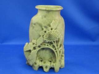 Antique Hand Carved Chinese SOAPSTONE Vase  