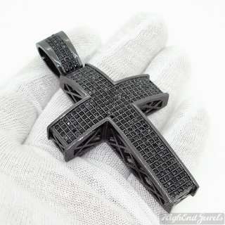 Black Finish Top Quality Simulated Diamond Iced Out Cross With Franco 