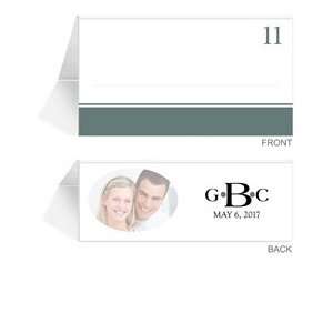  220 Photo Place Cards   Monogram Central Park Seafoam 