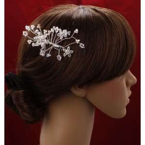  Bridal Prom Party Hair Flower Swaroski & White Pearls 