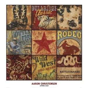  Aaron Christensen   Cowboy Collage Giclee Canvas: Home 