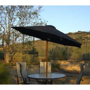  9 Outdoor Patio Umbrella with Hand Crank and Tilt   Black 