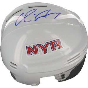 Chris Drury White Rangers Mini Helmet 