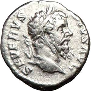 SEPTIMIUS SEVERUS 201AD Rare Authentic Ancient Silver Roman Coin ROMA 