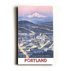  Poster of Mt. Hood over Portland, Oregon , 12x8