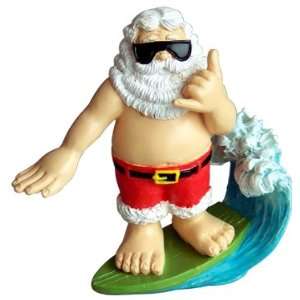    Hawaiian Christmas Ornament Shaka Surfing Santa: Kitchen & Dining