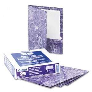 New Oxford 51626   Marble High Gloss Laminated Paper Portfolio, Purple 