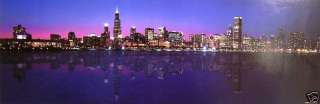 Anderson downtown Chicago night skyline panorama photo  