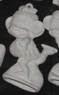 Ceramic Girl Mouse Ice skating Ornament Ready to Paint  