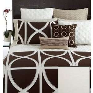  Hotel Collection Bedding, Transom Deco Solid Ivory Queen 