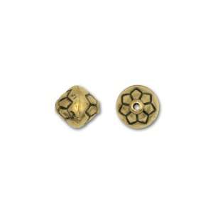  Metallite® 9mm Antique Gold Bicone Flower Bead Arts 