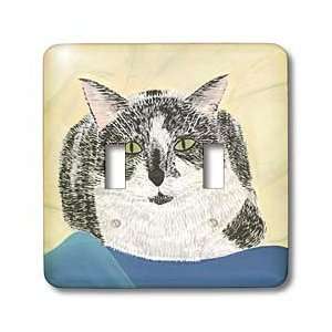 CherylsArt Animals Cat Art   Tuxedo Cat Painting   Light Switch Covers 