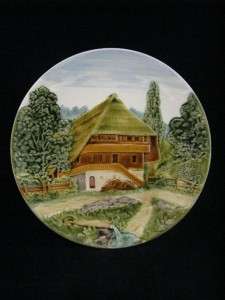 Vintage CICO German Majolica Forest House Wall Plate  