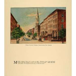  1924 Print Fifth Avenue Houses Stoops New York City 