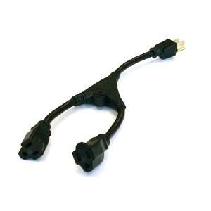 16AWG Power Cord Splitter Cable   SJT 16/3 2 NEMA 5 15R TO 