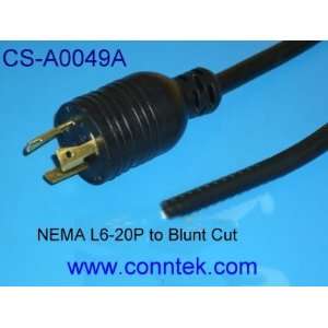  12FT Heavy duty power cord SJT 12/3 NEMA L6 20P to Blunt 