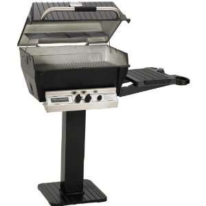 Broilmaster H3 Deluxe Natural Gas Grill On Black Patio Post With Black 