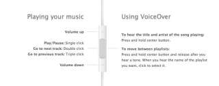   as well as an iPod shuffle USB cable. Click to see how controls work