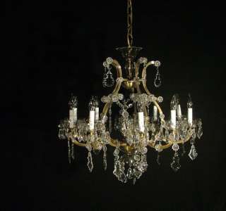 Vintage Antique French Maria Teresa Chandelier w/ Crystals  