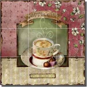 Cappuccino by Nancy Mink   Espresso Coffee Ceramic Tile Mural 18 x 18 