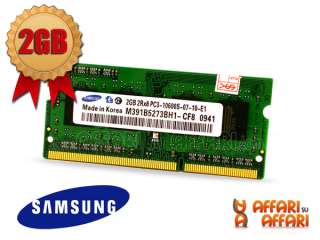 2GB MEMORIA RAM SAMSUNG SO DIMM DDR3 PC3 1333Mhz 10600S NOTEBOOK 
