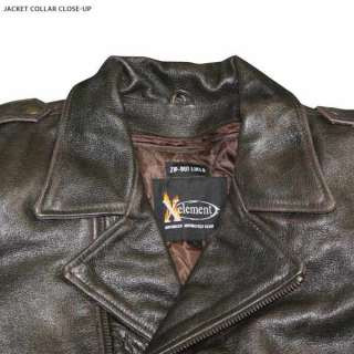   XS 589 Mens Armored Distressed Leather Classic Biker Jacket L  