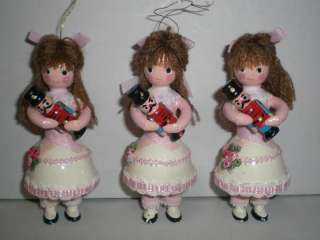 1983 Kurk Adler Little Girl Ornaments w/ Tin Solider  