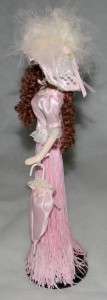 Show Stoppers Stylish Moment R787 Porcelain Doll Pink Tassel Feathered 