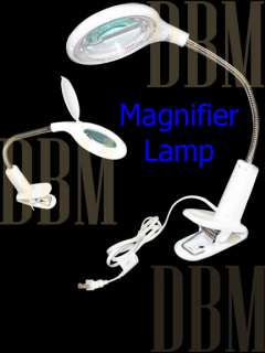 Clip On Table Magnifying Magnifier Lamp Light Flexible Goose Neck 