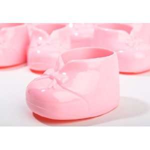 : Pink Opaque Hard Plastic Baby Booties   For Baby Girl Shower Favors 
